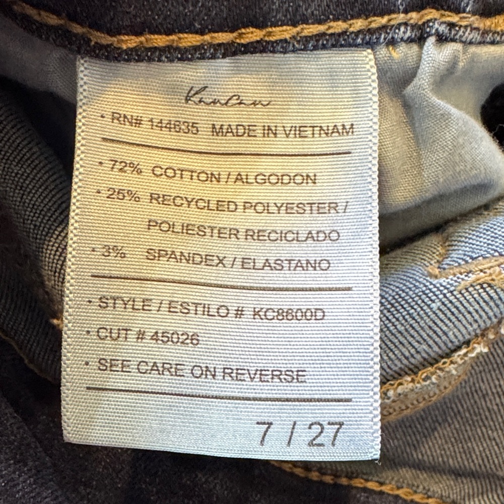 KanCan Dark Blue Denim Jeans with Tan Stitching - Picture 5 of 6